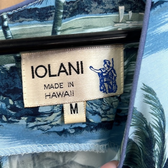 Iolani Scenic Hawaiian Palm Tree Dress Made in Hawaii Size M - Picture 4 of 5